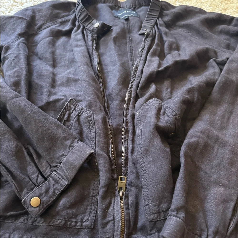 Lucky Brand Black Lightweight Shirt Jacket Relaxed Fit